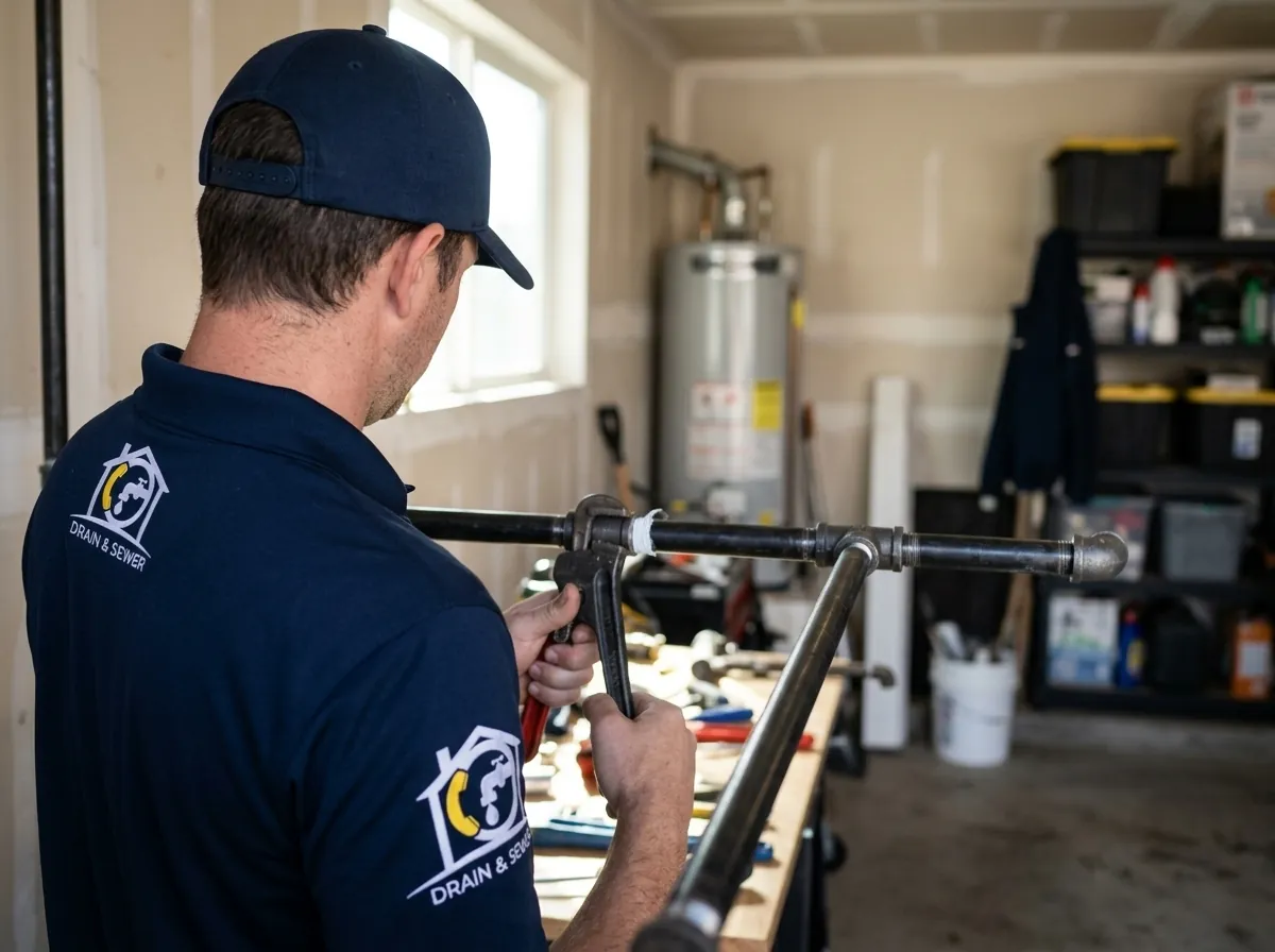 Gloved hand tightening a yellow hose connector under two yellow water shutoff valves