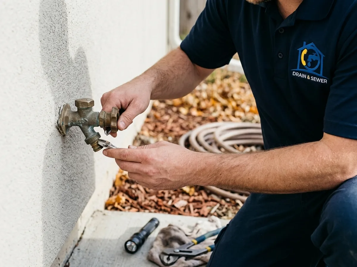 Outdoor faucet, plumbing fixture inspection by OnCall Drain & Sewer in Lakewood, CO.