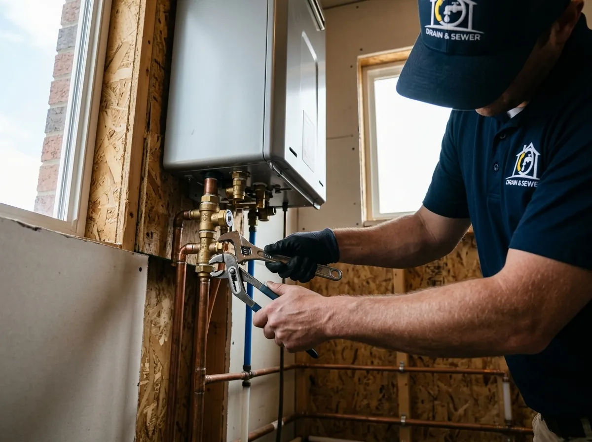 tankless water heater installation in Lakewood, CO.
